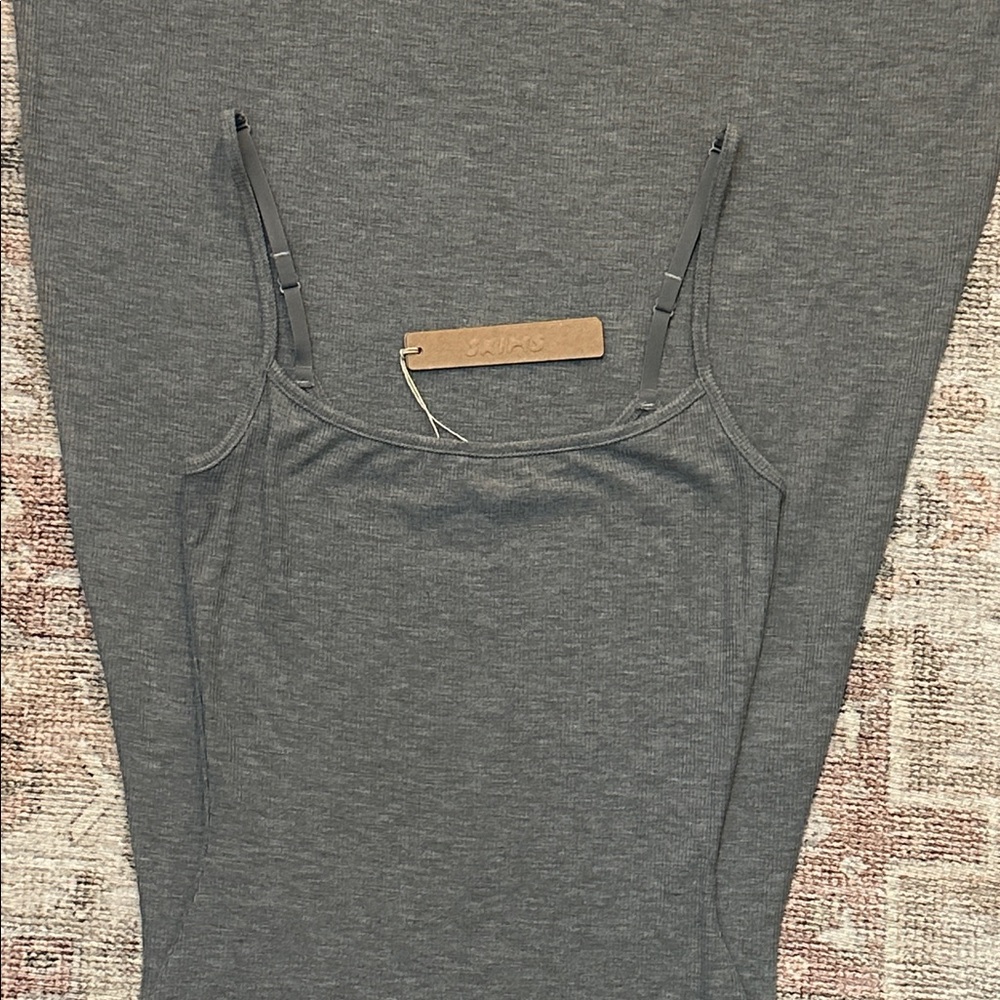 SKIMS Gray Ribbed Tank Dress - Picture 2 of 8